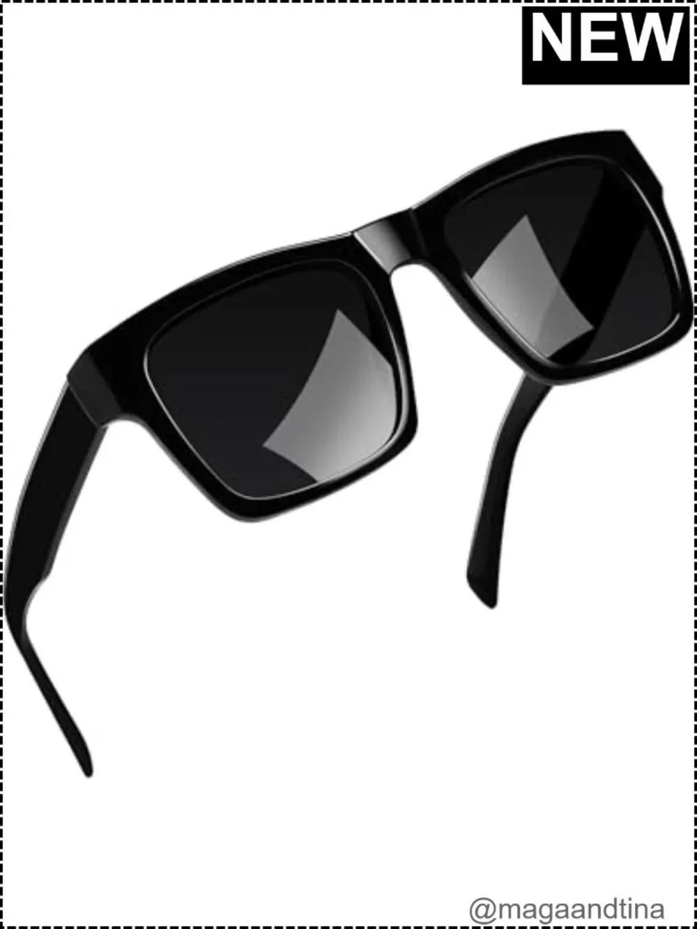 Oversized Acetate Square Sunglasses Polarized UV Protection